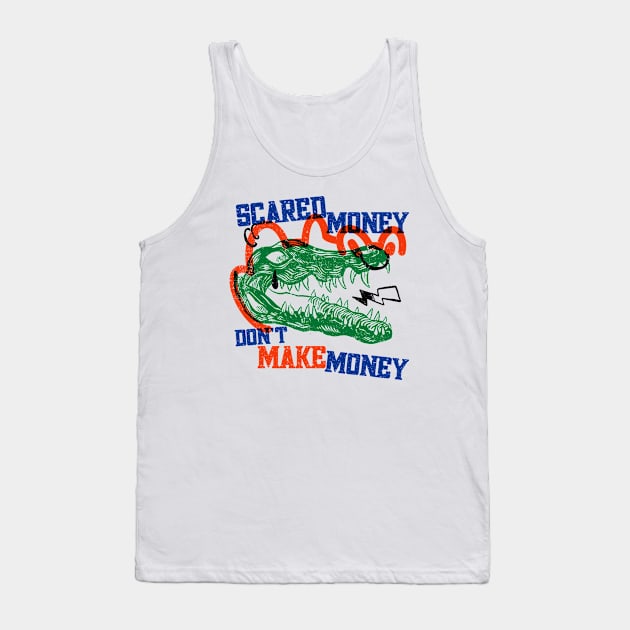 Scared Money Don't Make Money // Florida Blue & Orange Tank Top by SLAG_Creative